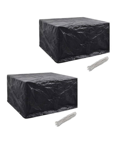 Housses de salon de jardin 2 pcs Rotin 8 œillets 172x113 cm | Mobilier & Déco