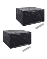 Housses de salon de jardin 2 pcs Rotin 8 œillets 172x113 cm | Mobilier & Déco