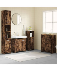 Ensemble de meubles de salle de bain 4 pcs Chêne fumé Bois | Mobilier & Déco