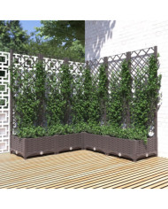 Jardinière avec treillis Marron 120x120x121,5 cm PP | Mobilier & Déco