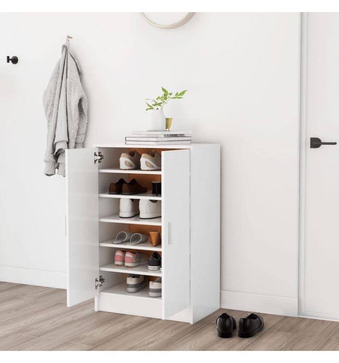 Armoire à chaussures Blanc 60x35x92 cm Bois d’ingénierie | Mobilier & Déco
