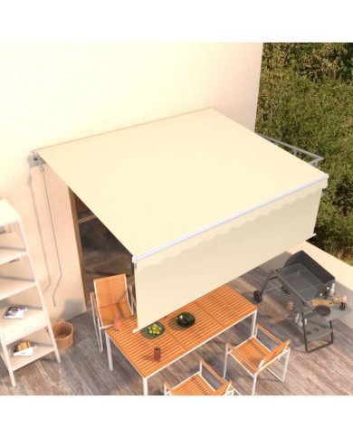 Auvent automatique rétractable avec store 4,5x3 m Crème | Mobilier & Déco