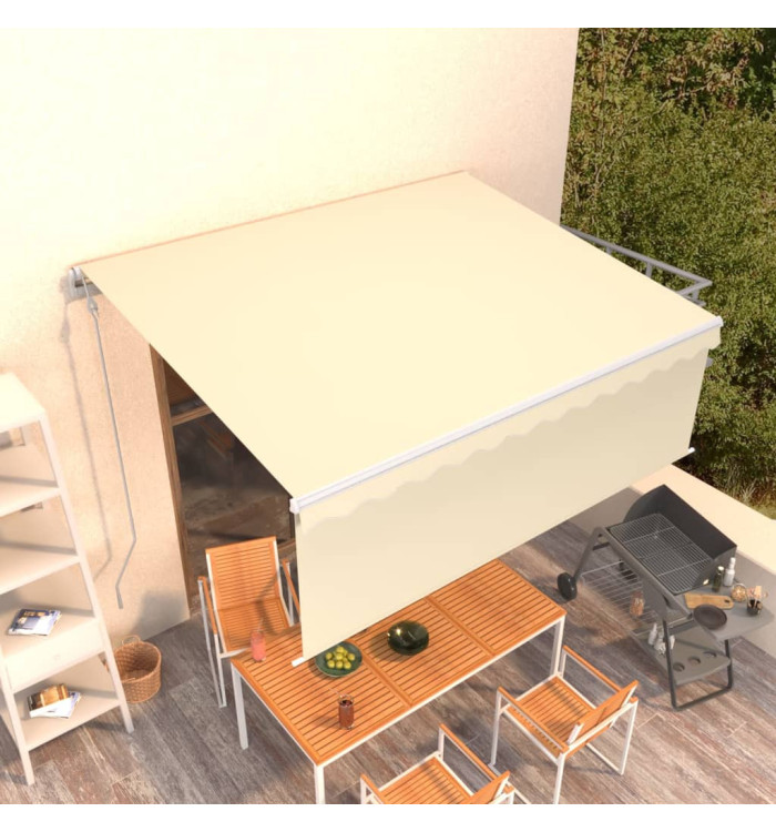 Auvent automatique rétractable avec store 4,5x3 m Crème | Mobilier & Déco