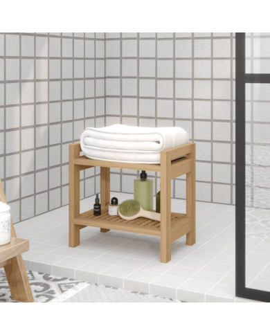 Table d'appoint de salle de bain 45x30x45cm bois de teck solide | Mobilier & Déco