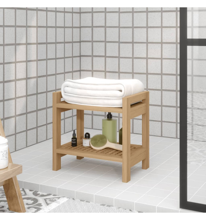 Table d'appoint de salle de bain 45x30x45cm bois de teck solide | Mobilier & Déco