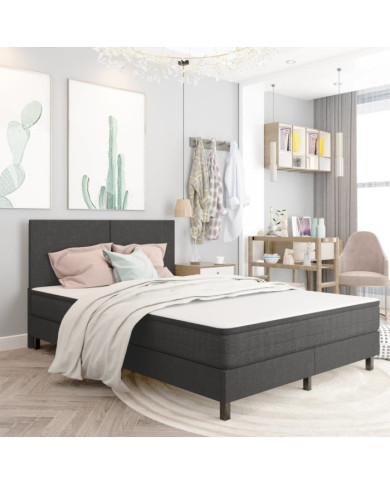 Sommier à lattes de lit sans matelas gris tissu 180x200 cm | Mobilier & Déco