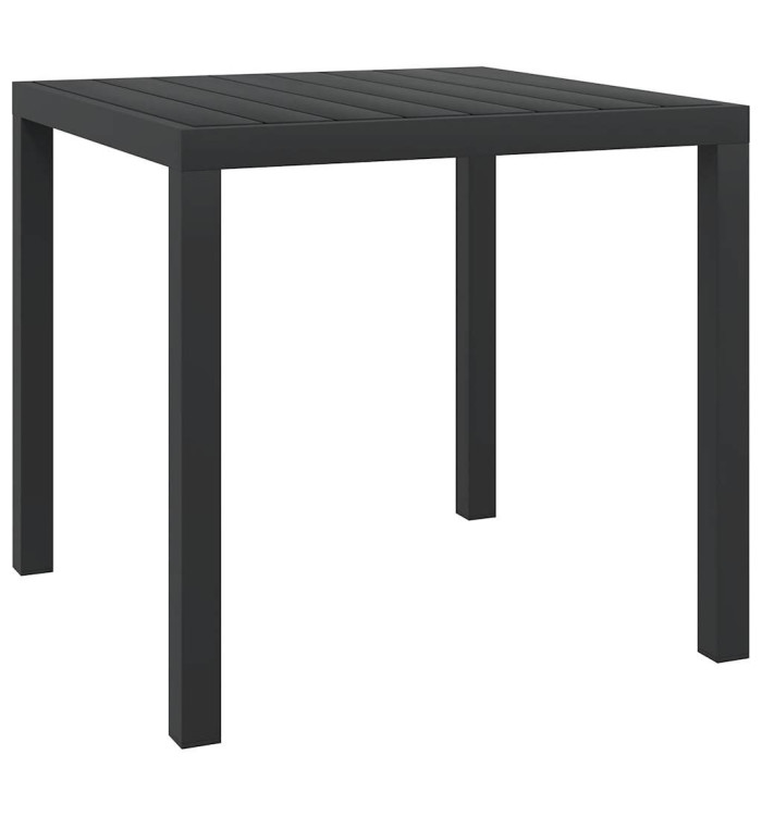 Table de jardin Noir 80 x 80 x 74 cm Aluminium et WPC | Mobilier & Déco