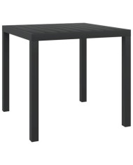 Table de jardin Noir 80 x 80 x 74 cm Aluminium et WPC | Mobilier & Déco