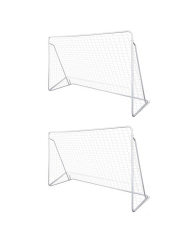 Filets de but de football Acier 2 pcs 240x90x150 cm | Mobilier & Déco