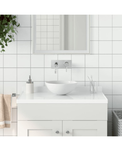Lavabo de salle de bain Céramique Blanc mat Rond | Mobilier & Déco
