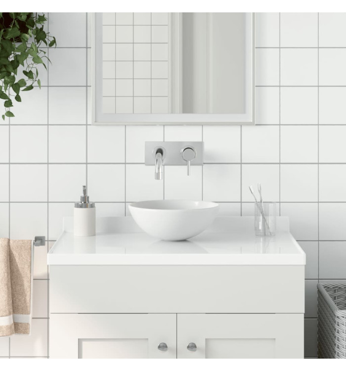 Lavabo de salle de bain Céramique Blanc mat Rond | Mobilier & Déco