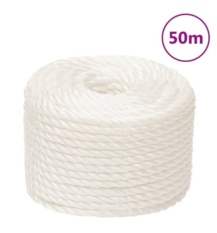 Corde de travail Blanc 10 mm 50 m polypropylène | Mobilier & Déco
