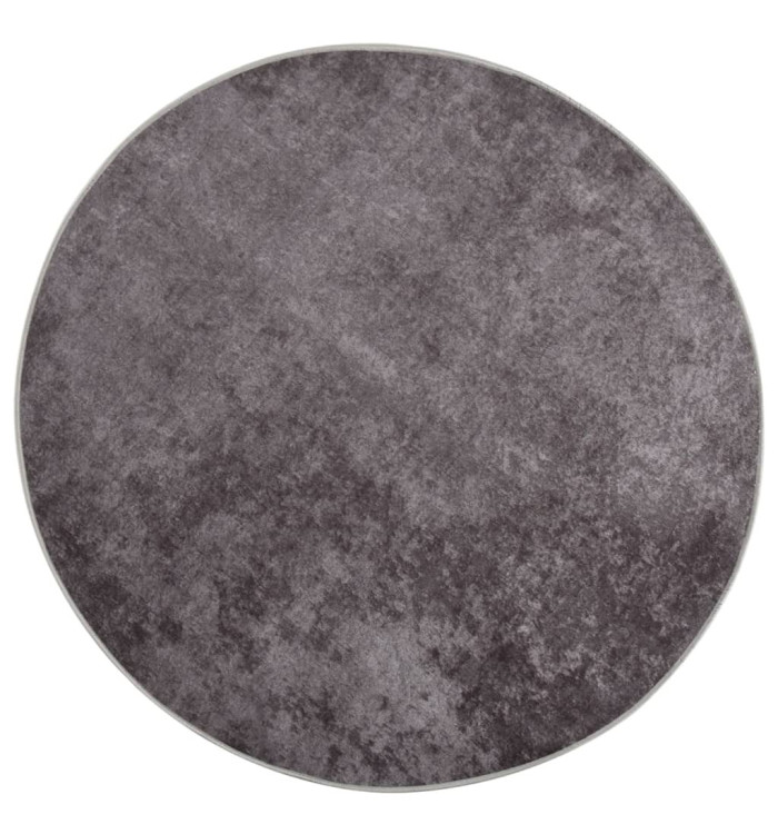 Tapis lavable antidérapant φ120 cm gris | Mobilier & Déco
