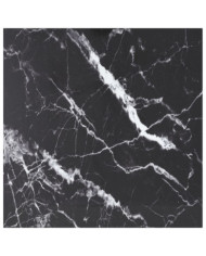 Dessus de table noir 70x70 cm 6 mm verre trempé design marbre | Mobilier & Déco