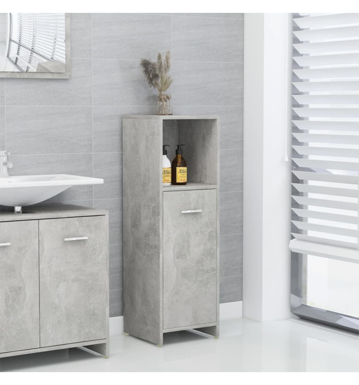 Armoire de salle de bain Gris béton 30x30x95 cm Bois ingénierie | Mobilier & Déco