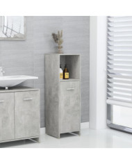 Armoire de salle de bain Gris béton 30x30x95 cm Bois ingénierie | Mobilier & Déco