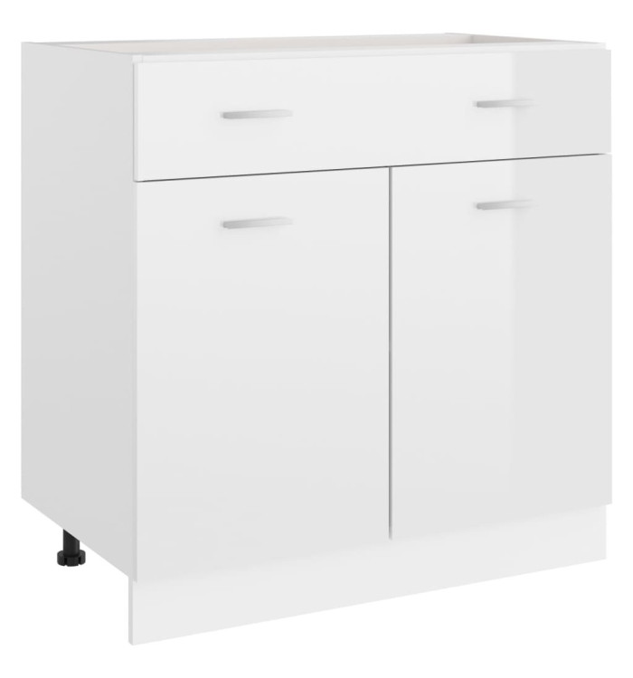 Armoire de plancher à tiroir "Lyon" Blanc brillant | Mobilier & Déco