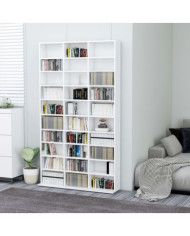 Armoire à CD Blanc 102x16x177,5 cm Bois d'ingénierie | Mobilier & Déco