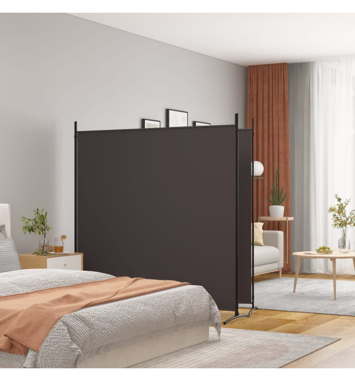 Cloison de séparation 2 panneaux Marron 348x180 cm Tissu | Mobilier & Déco