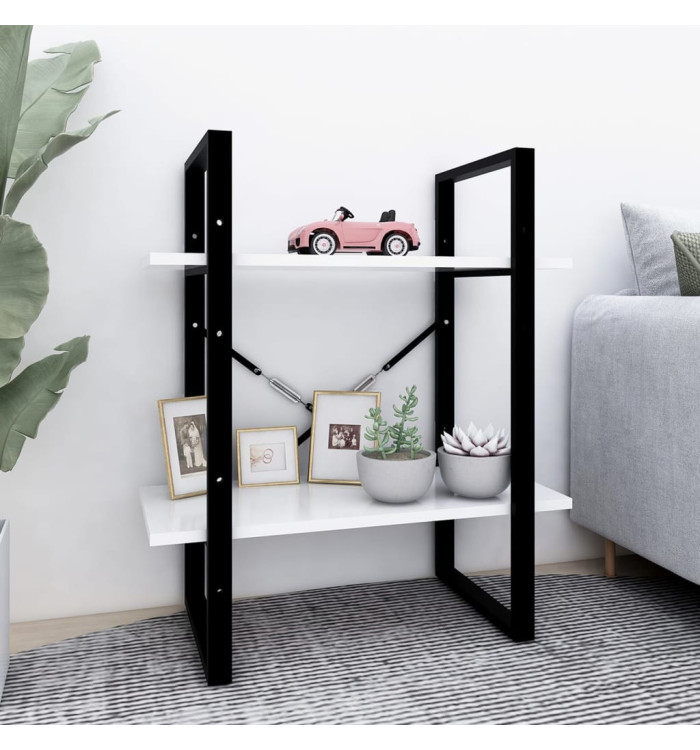 Bibliothèque à 2 niveaux Blanc 60x30x70 cm bois d'ingénierie | Mobilier & Déco
