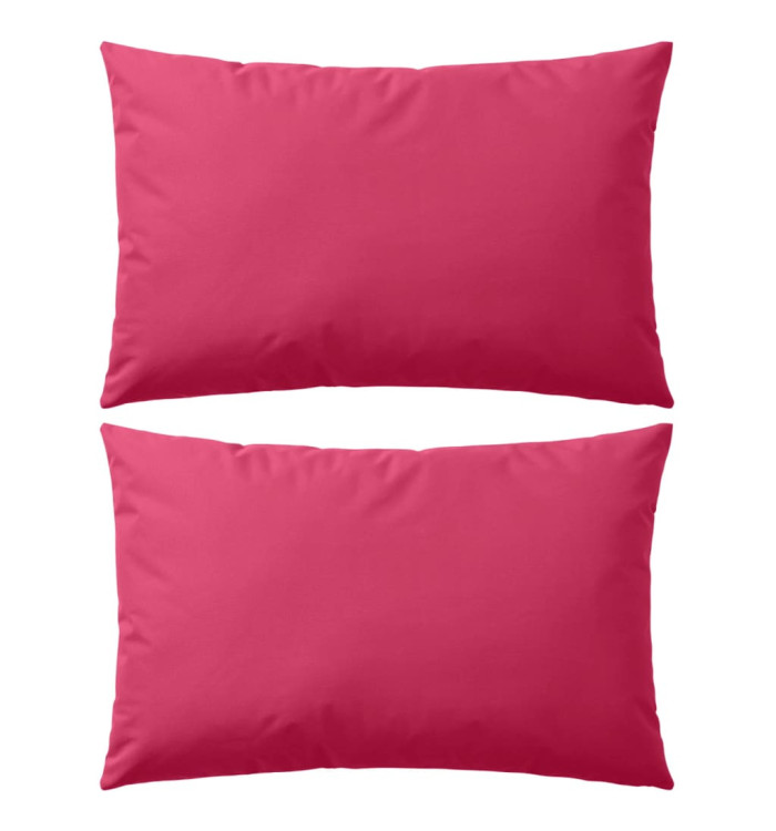 Oreiller d'extérieur lot de 2 60 x 40 cm Rose | Mobilier & Déco