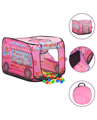 Tente de jeu pour enfants avec 250 balles Rose 70x112x70 cm | Mobilier & Déco