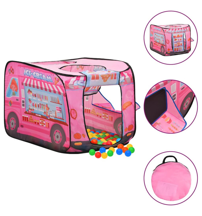 Tente de jeu pour enfants avec 250 balles Rose 70x112x70 cm | Mobilier & Déco