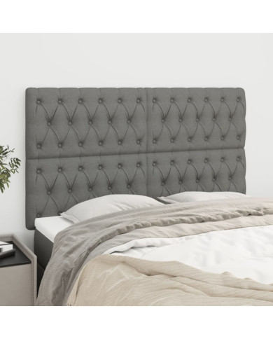 Têtes de lit 4 pcs Gris foncé 72x7x78/88 cm Tissu | Mobilier & Déco