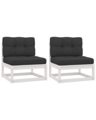 Canapés centraux de jardin coussins anthracite 2 pcs | Mobilier & Déco