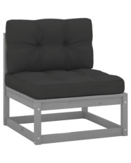 Canapé central de jardin avec coussins anthracite Gris | Mobilier & Déco