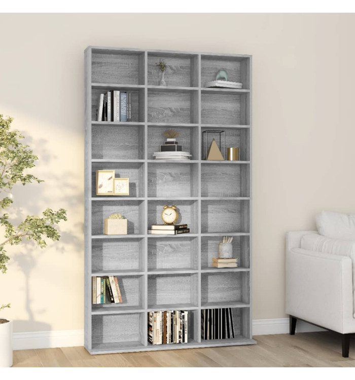 Armoire à CD Sonoma gris 102x23x177,5 cm Bois d'ingénierie | Mobilier & Déco