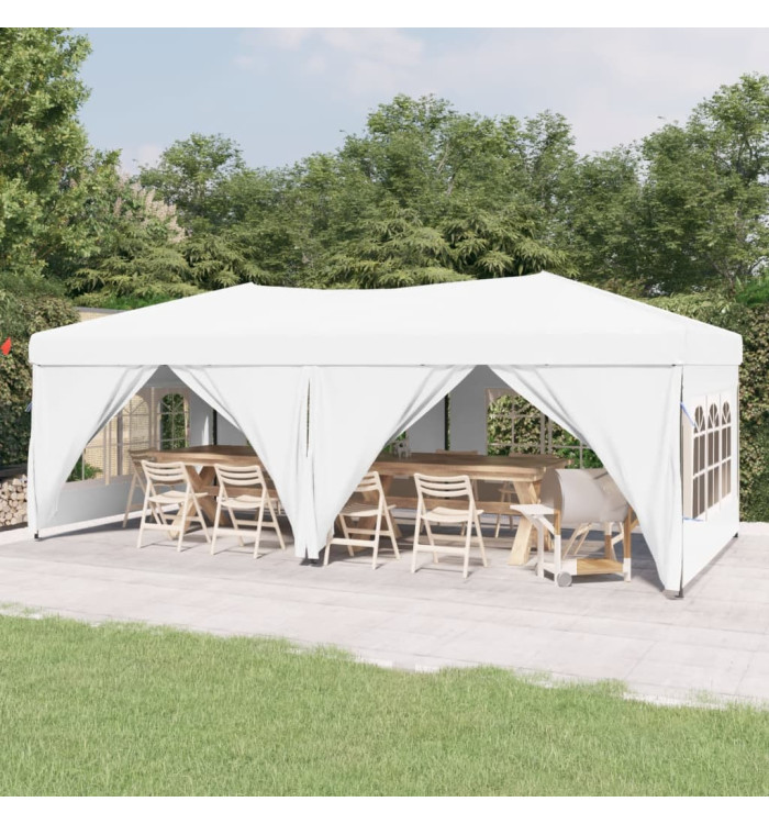Tente de réception pliable avec parois Blanc 3x6 m | Mobilier & Déco