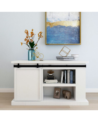 Kit mini de porte d'armoire coulissante Acier au carbone 122 cm | Mobilier & Déco