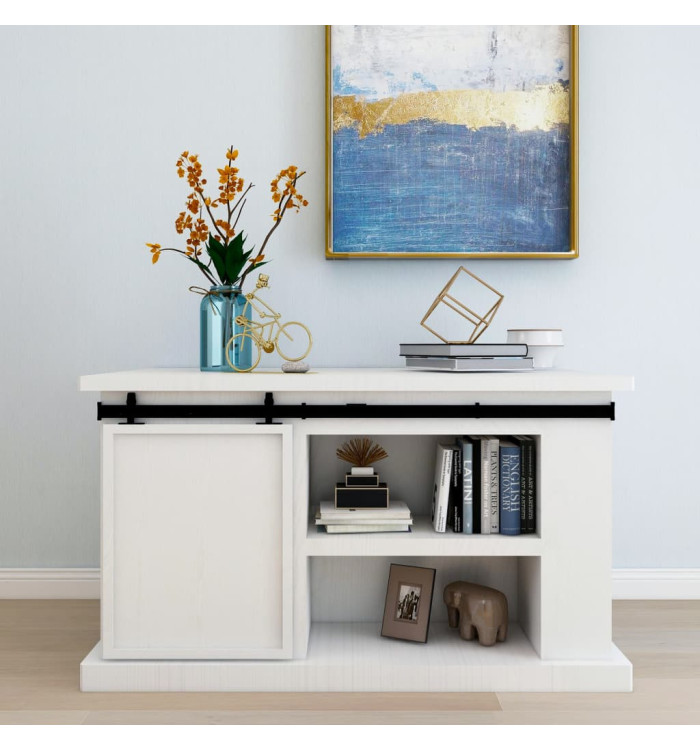 Kit mini de porte d'armoire coulissante Acier au carbone 122 cm | Mobilier & Déco