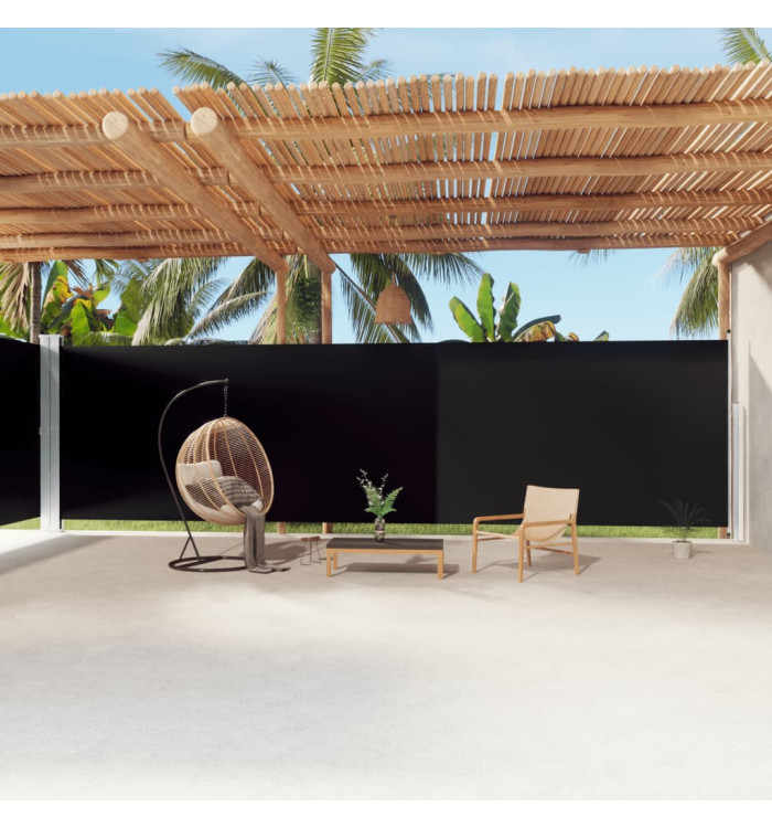 Auvent latéral rétractable Noir 220x1200 cm | Mobilier & Déco