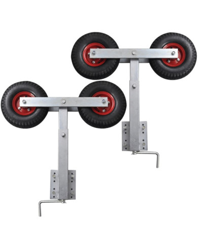 Set de 2 supports à double roue inclinable remorque à bateau | Mobilier & Déco