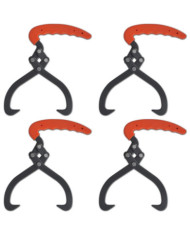 Pinces à bûches 4 pcs avec manche en PVC | Mobilier & Déco
