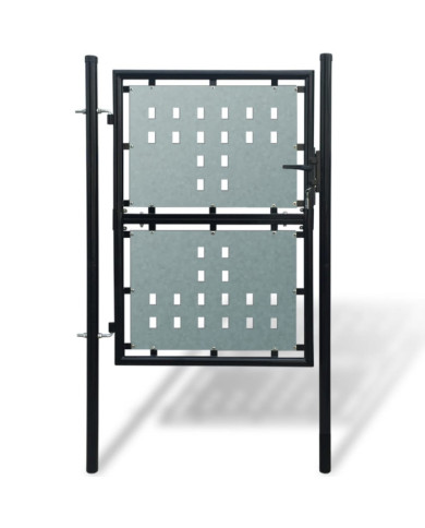 Portail simple de clôture Noir 100x225 cm | Mobilier & Déco