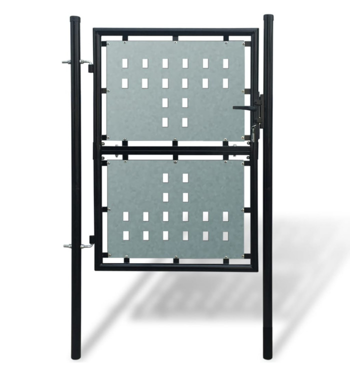 Portail simple de clôture Noir 100x225 cm | Mobilier & Déco