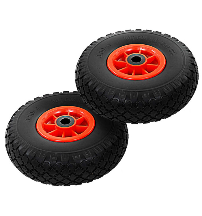 Roue de diable 2 pcs PU solide 3.00-4 (260 x 85 mm) | Mobilier & Déco