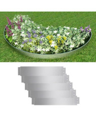 Bordure de pelouse 5 pcs Acier galvanisé 100 x 19 cm | Mobilier & Déco