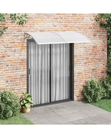 Auvent de porte Gris 200x100 cm Polycarbonate | Mobilier & Déco