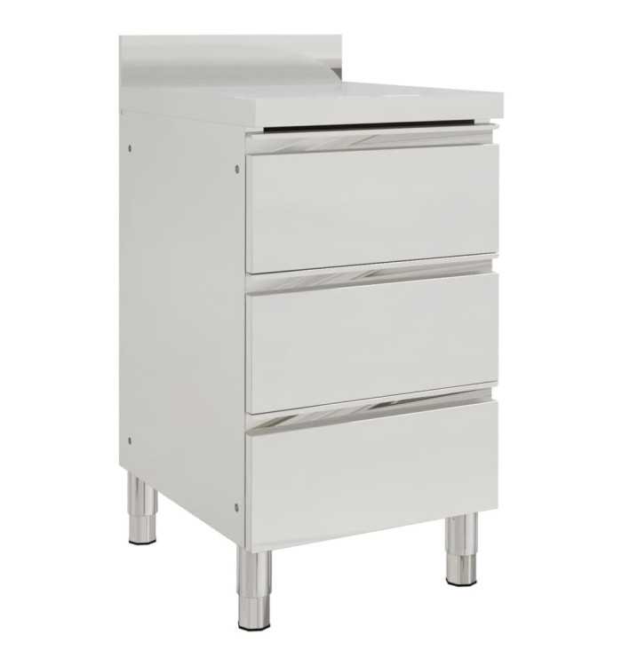Armoire de cuisine commerciale avec 3 tiroirs Acier inoxydable | Mobilier & Déco