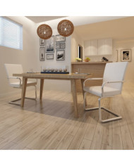 Chaises à manger cantilever lot de 2 blanc similicuir | Mobilier & Déco