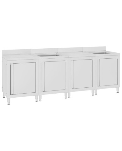 Évier de cuisine commercial 240x60x96 cm Acier inoxydable | Mobilier & Déco