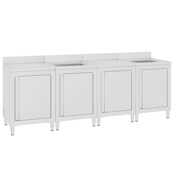 Évier de cuisine commercial 240x60x96 cm Acier inoxydable | Mobilier & Déco