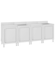 Évier de cuisine commercial 240x60x96 cm Acier inoxydable | Mobilier & Déco
