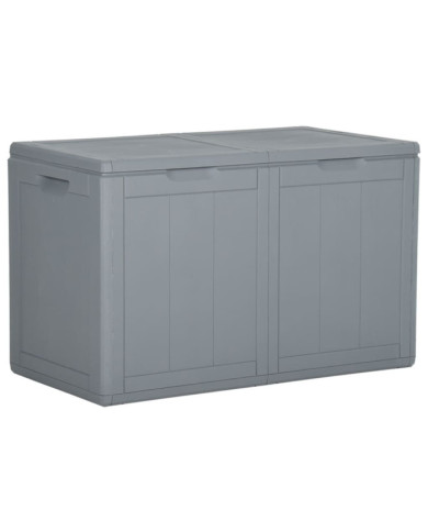 Boîte de rangement de jardin 180 L Gris PP Rotin | Mobilier & Déco