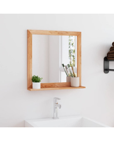 Miroir mural 55x55 cm Bois massif de noyer | Mobilier & Déco
