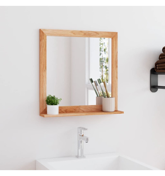 Miroir mural 55x55 cm Bois massif de noyer | Mobilier & Déco